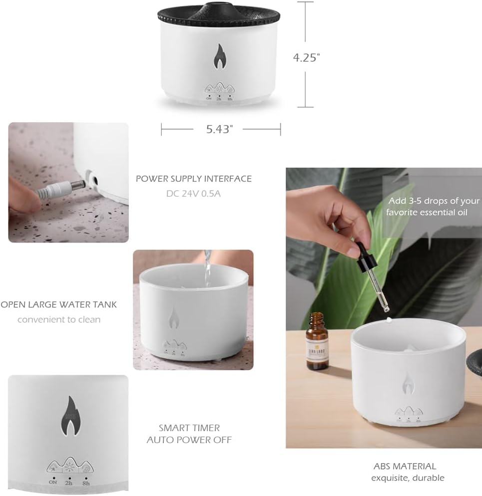 Volcano flame humidifier
