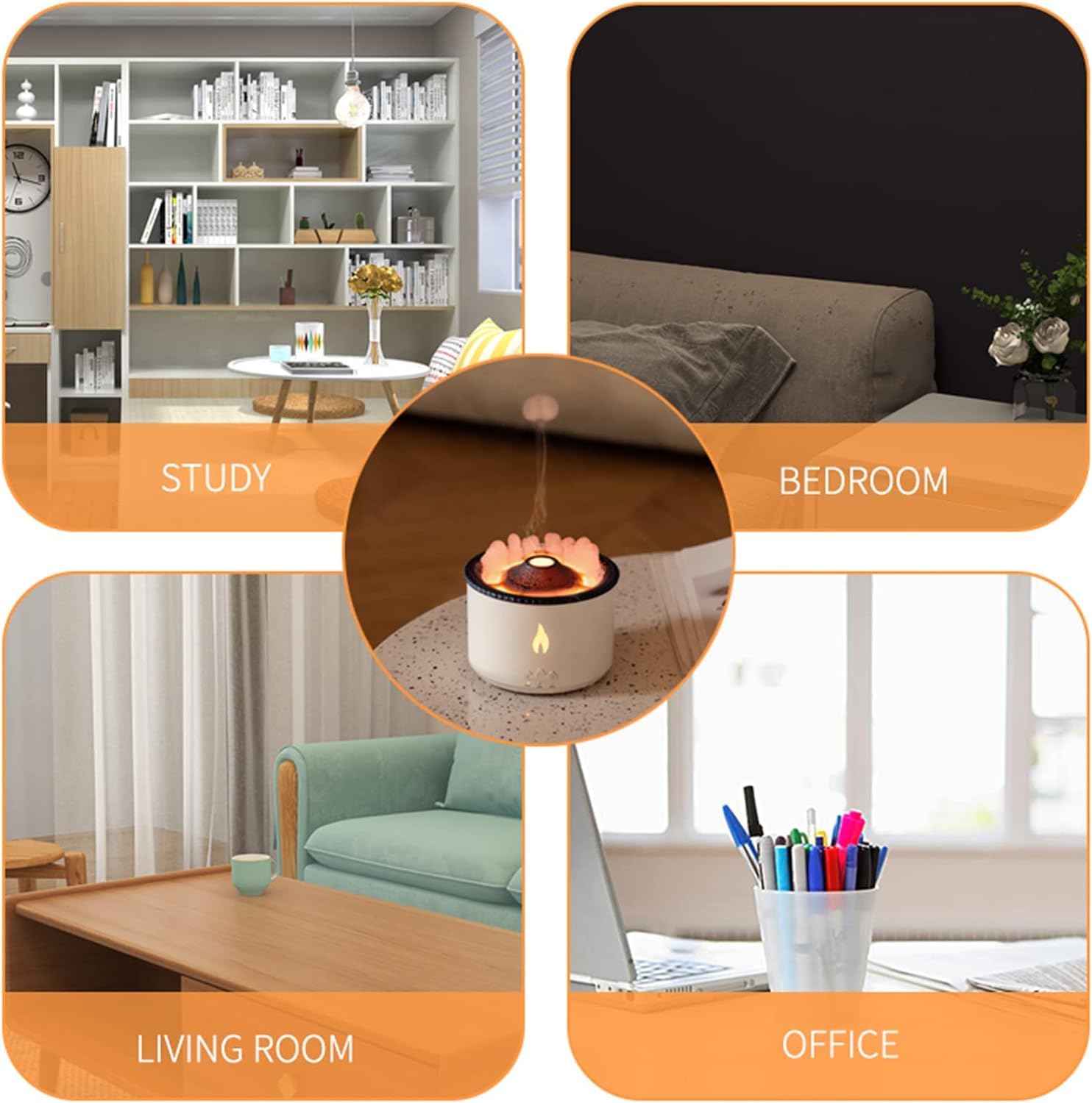 Volcano flame humidifier