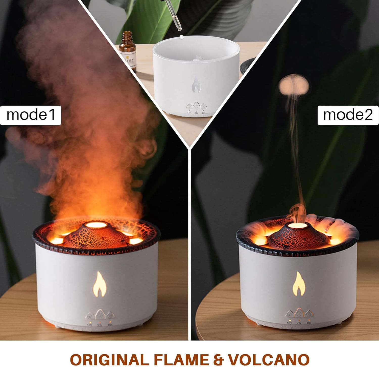 Volcano flame humidifier