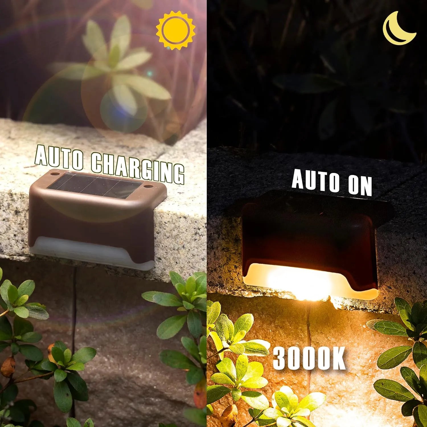 Solar Deck Lights Outdoor, Solar Step LED Waterproof Lighting for Outdoor Deck (Pack of 12)