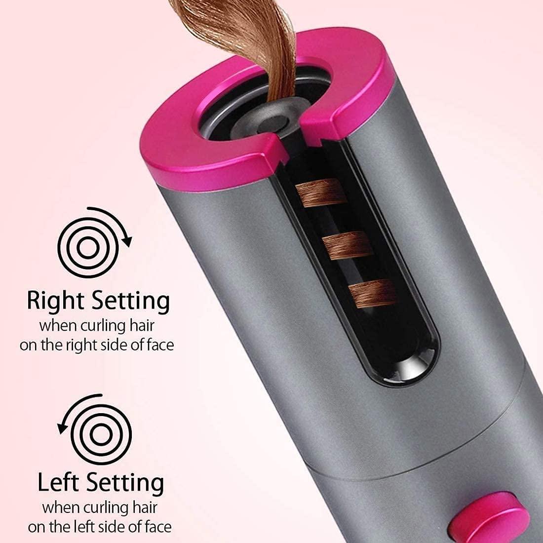 Cordless Automatic Hair Curler – USB Rechargeable, 6 Temp Settings, Ceramic Rotating Wand for Effortless Hair Styling