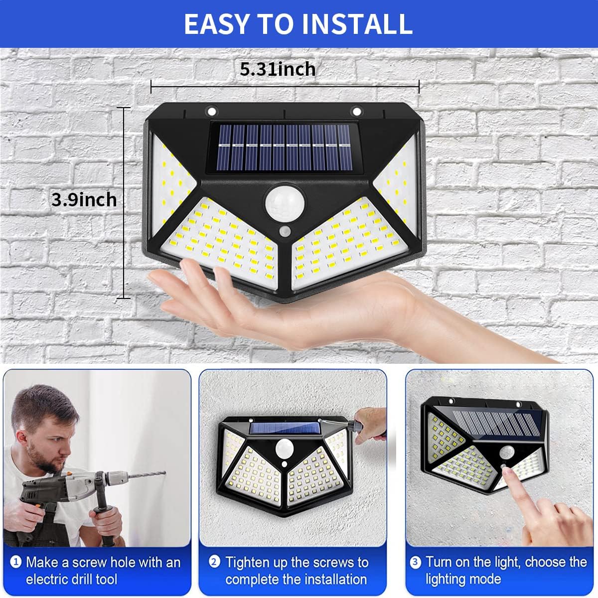 100 LED Solar Motion Sensor Light