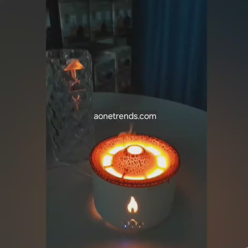 Volcano flame humidifier