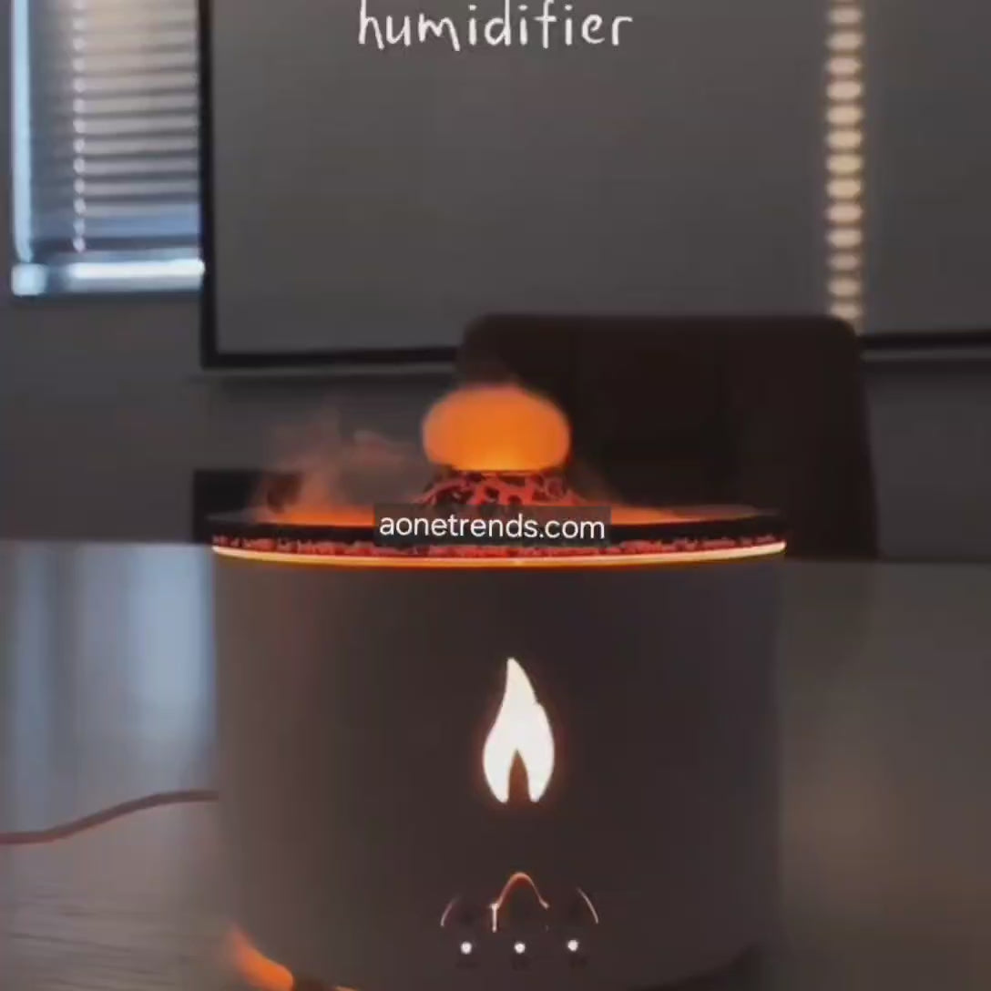 Volcano flame humidifier